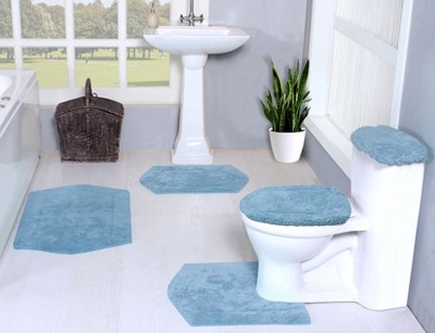 Waterford Collection Cotton Tufted Set of 5 Bath Rug Set - Home Weavers