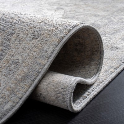 Grey and Ivory Hand-Knotted Wool Viscose Area Rug 4' x 6'