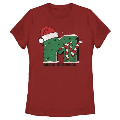 Women's Mtv Christmas Monster Logo T-shirt - Red - 2x Large : Target
