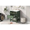 Okak 24" Modern Bathroom Vanity with Undermount Sink Multi-function Bathroom Cabinet with 2 Drawers & Open Shelf for Small Apartment, Green - 3 of 4