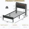Furnulem Bed Frame with LED Lights, Headboard with Charging Station and USB Port,Upholstered Platform Bedframe Metal Support, No Box Spring Needed - 4 of 4