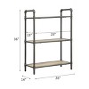 Industrial Bookshelf with Metal Pipe Frame 3 Wood Veneer Shelves Open Back 36in High for Small Spaces-3irtyhousy - 4 of 4