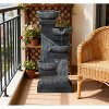 Okak 4-Tier Resin Cascading Bowls Decorative Water Fountain, Waterfall Fountain with Inner Pump Design, Freestanding Fountain for Yard, Gray - 2 of 4