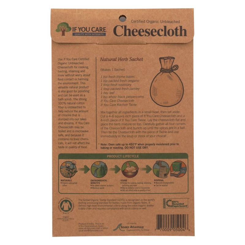 If You Care 100% Organic Unbleached Cotton Cheesecloth 2 Sq Yards - 24 ct, 3 of 4