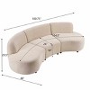 Christopher Knight Home Varo 100.75" Modern 3-Seater Wooden Boucle Upholstered Curved Sofa - 3 of 4