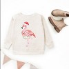 Flamingo Christmas Lights Watercolor - Youth Graphic Sweatshirt - 2 of 4