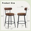 HDZNVF Set of 2 Fashionable and Comfortable of Ergonomic High Legged Bar Chairs, Brown and Black - 4 of 4