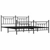 vidaXL 12" Black King Size Metal Bed Frame with Headboard & Footboard No Mattress - 2 of 4
