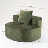 CAVINAS Comfy Corduroy Sofa with 1 Seater,Modern Moon Bay Sofa with A Removable Pillow,Compressed Sofa Couch for Living Room Furniture - 3 of 4