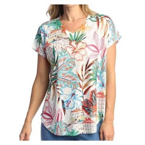 Women's Burnout Round Hem Top - Jess & Jane - 1 of 3