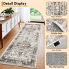 Machine Washable Area Rug Living Room Vintage Medallion Carpet Distressed Rugs for Bedroom - 3 of 4