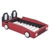 NicBex Twin Car-Shaped Platform Bed Frame with Wheels,Platform Bed with Headboard,Solid Wood Slats Support,No Box Spring Needed,Easy Assembly - 3 of 4