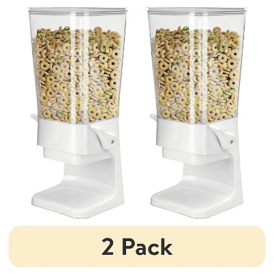 LunaLulinlk (2 Pack) Countertop Cereal Container Storage, 5 Liter Kitchen Organization and Storage Containers, Dry Food Dispensers, White