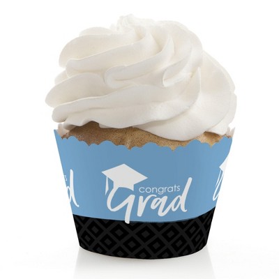 Big Dot of Happiness Light Blue Grad - Best is Yet to Come - Light Blue Graduation Party Decorations - Party Cupcake Wrappers - Set of 12