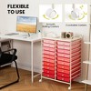 Tangkula Office Rolling Cart 20 Storage Drawers Scrapbook Paper Studio Organizer Pink Gradient - 4 of 4
