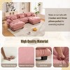 MOONMISS Pelletized velvet U Shape Cloud Couch with 2 Ottomans,3 Seater Comfy Sofa with Bolster Armrest Pillows,sofa for Living Room - 3 of 4