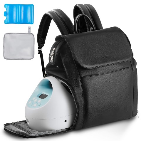 VEVOR Breast Pump Backpack, Breast Feeding Bag with Ice Pack, Fits for S1/S2, Pumping Accessories & Breastmilk Storage, Pump Carrying Case, Black