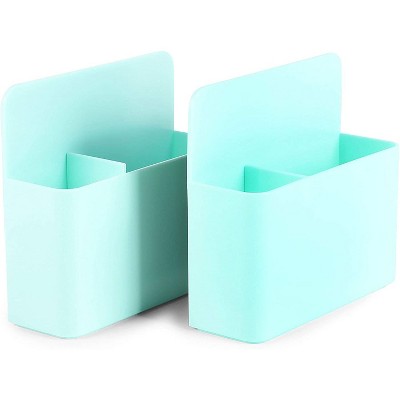 Okuna Outpost 2-Pack Mint Magnetic Pen Holders for Refrigerator, Locker, Whiteboard (4.6 x 1.6 x 5 in)