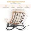 Oversized Outdoor Rocking Chair with Foldable Footrest and Cushion, Modern Patio Papasan Lounge Chair for Garden, Porch,Balcony - 4 of 4
