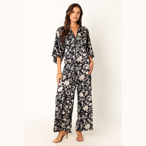 Petal And Pup Sasha Jumpsuit Black Floral L Target