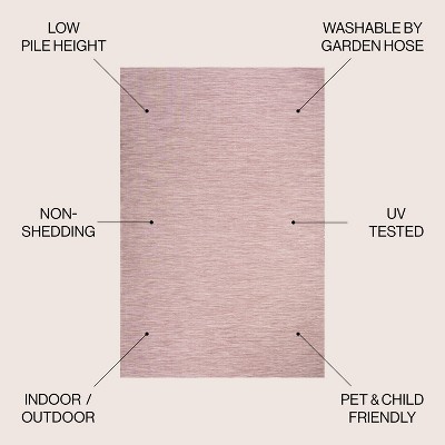 Ethan Pink Round Flatweave Synthetic Area Rug