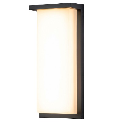 C Cattleya Modern Black LED Outdoor Wall Light with Acrylic Shade