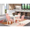 5-Piece Linen White Finish Solid Wood Top Rectangular Dining Room Set  (Seats-4) - 2 of 4
