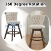 QingMoon 360° Swivel Bar Stools, Velvet Counter Height Chairs Set of 2 with Footrest Ring and Tufted Button Trimmed Edges for Kitchen Island, Pub - 3 of 4