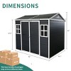 8x6 FT Resin Outdoor Storage Shed,Plastic Patio Tool Shed With Window And Double Door,Plastic Storage Shed For Gargen Lawn-Coolbibila - 4 of 4