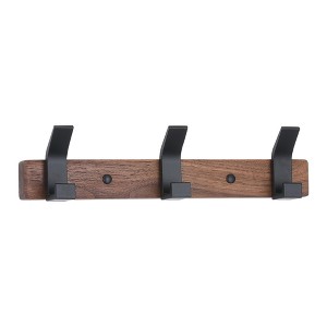 REGALWOVEN Wall-mounted Metal Wood Hat Coat Rack with 3 Hooks 11.8x2 In 1 Pc - 1 of 4
