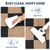 Washable Easy Jute Rugs Checkered Area Rugs Non-Slip Contemporary Plaid Accent Carpet Neutral Low Pile Indoor Outdoor Floor Mat - 4 of 4