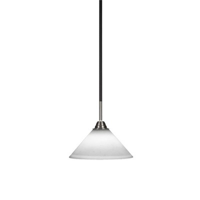 Toltec Lighting Paramount 1 - Light Pendant in  Matte Black/Brushed Nickel with 10" White Muslin Shade