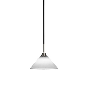 Toltec Lighting Paramount 1 - Light Pendant in  Matte Black/Brushed Nickel with 10" White Muslin Shade - 1 of 1