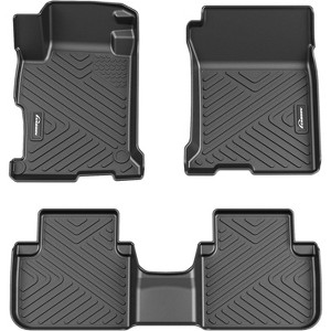 Floor Mats for 2013-2017 Honda Accord (EX, EX-L, LX, Sport, Touring, Hybrid Type), TPE All Weather Custom Fit Front 1st & 2nd Row Floor Liner, Black - 1 of 4