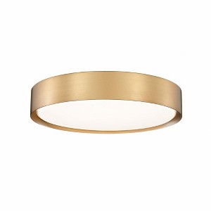 Kawan 16" LED Flush Mount Ceiling Light - Modern Steel Design, Dimmable, Damp Rated - 1 of 4