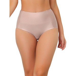 Allegra K Women's Tummy Control Unlined High-Waisted Breathable Hipster Underwear - 1 of 4