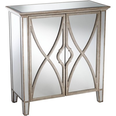 Studio 55D Nereo 30" Wide Silver 2-Door Accent Cabinet