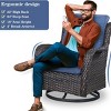 Set of 2 Outdoor Swivel Rocker Patio Chairs with Cushioned Seats,Wicker All-Weather Porch Deck Garden Furniture-The Pop Home - 3 of 4