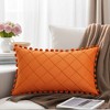 REGALWOVEN Geometry Velvet Couch Throw Pillow Covers with Pom-poms for Farmhouse Home Decor 1 Pc - 2 of 4