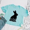 Simply Sage Market Women's Bunny With Flowers Short Sleeve Relaxed Fit Cropped Tee - 3 of 4
