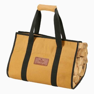 WHITE DUCK Tote Shape Canvas Firewood Log Carrier Waxed Heavy-Duty Collapsible Tote with Handles for Wood, Gear, or Tools - 1 of 4