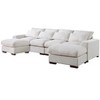 TIRAMISUBEST 112 inch Tatman Linen Blend Sectional 2 Ottomans Modular Chaise Glam Living Room Removable Cushions Minimal Tool Assembly - 3 of 4