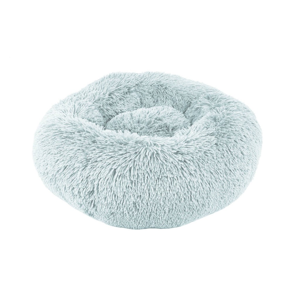 Photos - Dog Bed / Basket Precious Tails Super Lux Shaggy Fur Donut Bolster Cat and Dog Bed - S - Bl