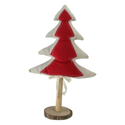 Northlight 14" Red and Brown Christmas Tree Tabletop Decor