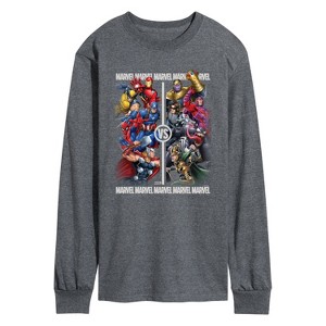 Men's - Marvel - Heros Vs Villains Long Sleeve Graphic T-Shirt - 1 of 4
