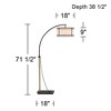 Franklin Iron Works Gentry Industrial Rustic Farmhouse Arc Floor Lamp 71 1/2" Tall Oil Rubbed Bronze Oatmeal Drum Shade for Living Room Reading Office - 4 of 4