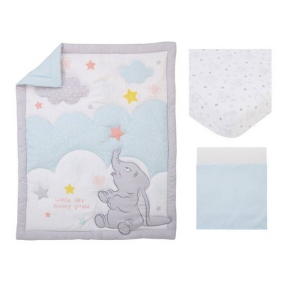 Disney Baby Dumbo - Shine Bright Little Star Nursery Crib Bedding Set - 3pc