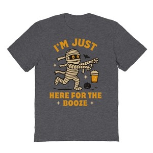 Rerun Island Men Im Just Here For The Booze Short Sleeve Graphic Cotton T-Shirt - 1 of 4