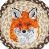 Earth Rugs Fox Printed Round Jute Trivet – 10" Woodland Animal Design with Heat-Resistant, Eco-Friendly Hand-Braided Natural Fiber - 3 of 3