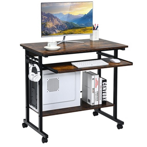 48 Mobile Computer Workstation with 4 Smooth Casters - Costway